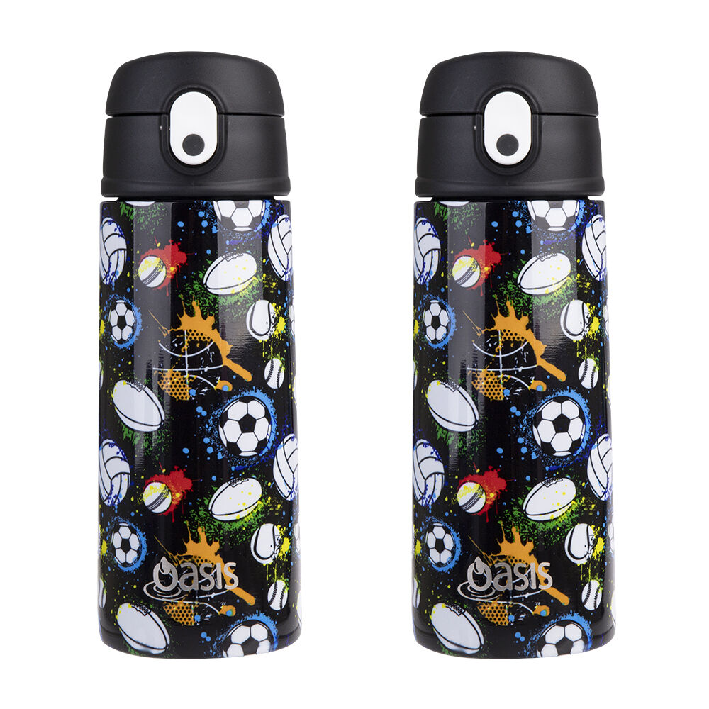 Oasis Stainless Steel Insulated Kids Drink Bottle w/Straw 550ml Sports (2 Pack)