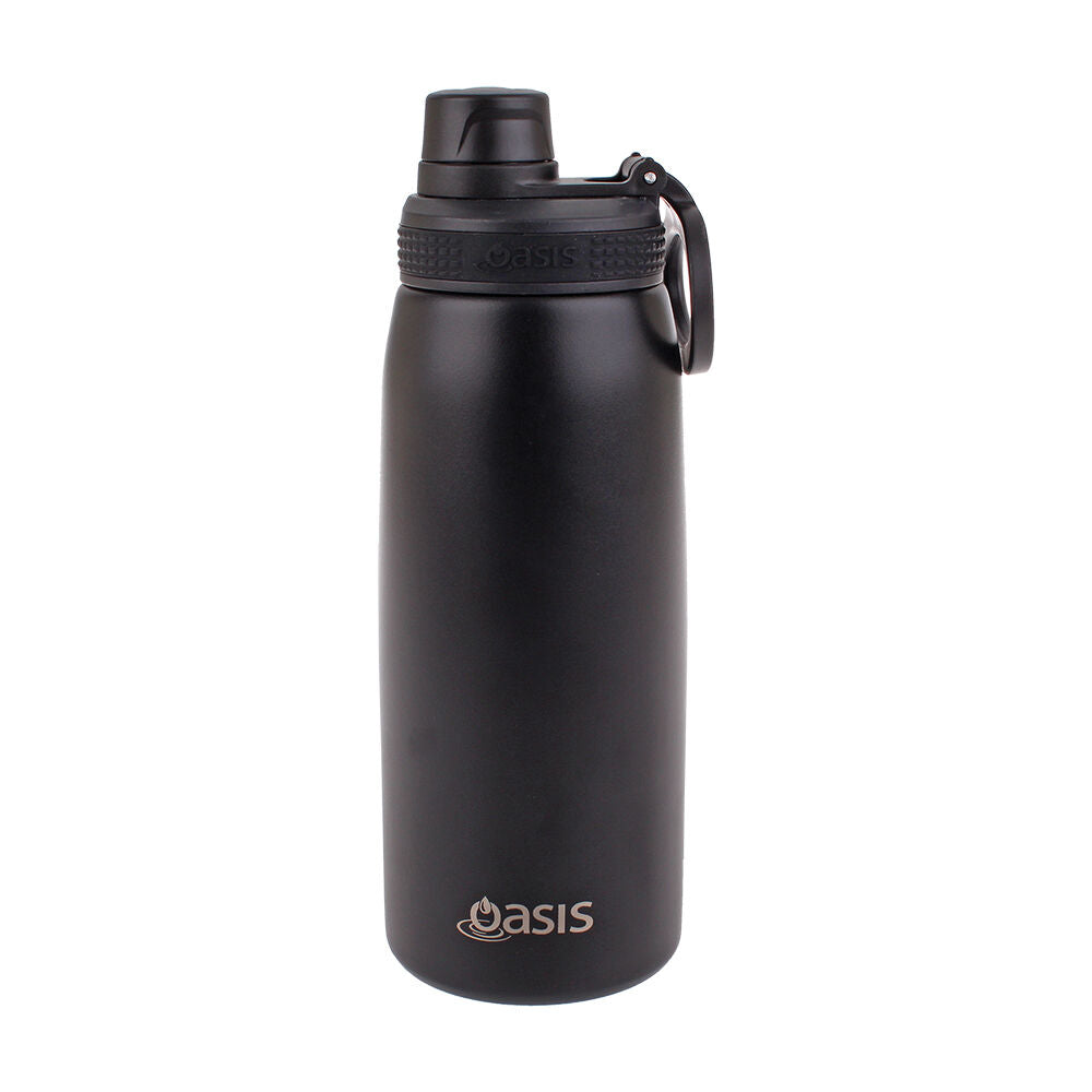 Oasis Stainless Steel Insulated Sports Bottle w/ Screw Cap 780ml Black (2 Pack) — image 2