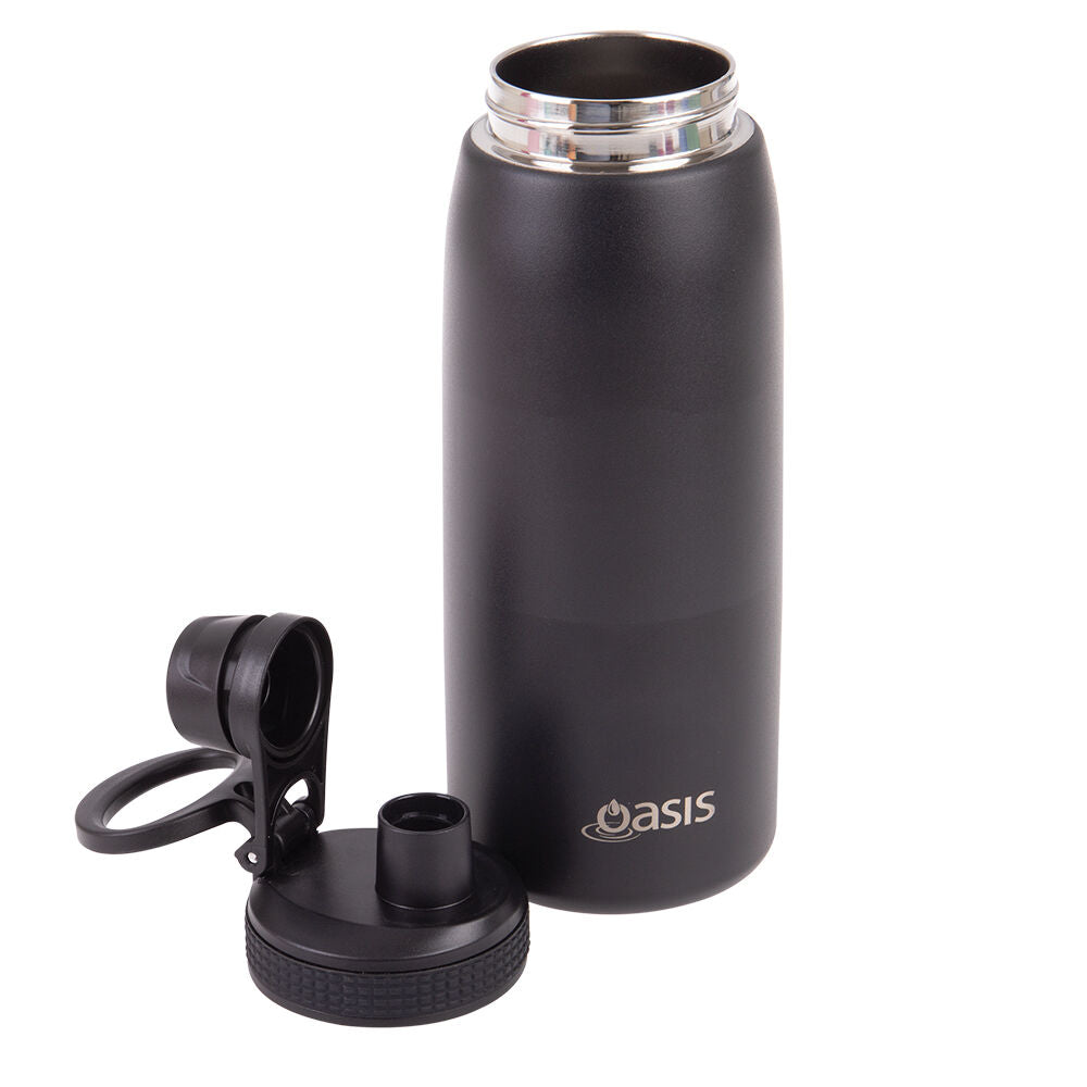 Oasis 780ml Black Stainless Steel Insulated Sports Bottle w/ Screw Cap — image 2