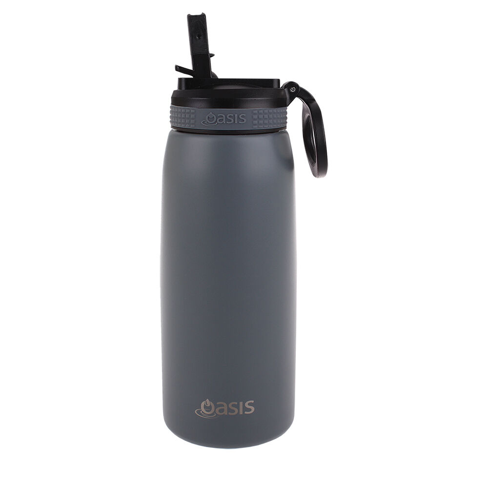 Oasis Stainless Steel Double Wall Sports Bottle w/ Sipper 780ml -Steel (2 Pack) — image 2