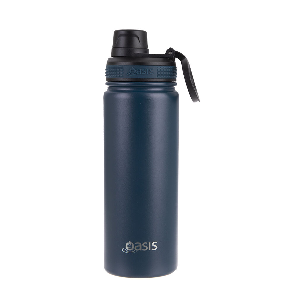 Oasis 550ml Navy Stainless Steel Insulated Challenger Sports Bottle w/Cap