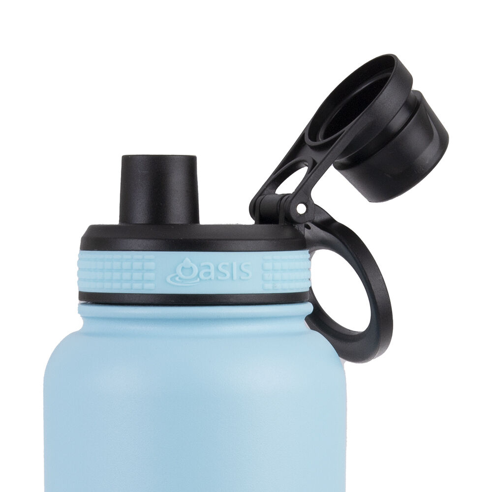 Oasis 1.1L Island Blue Stainless Steel Insulated Challenger Sports Bottle w/ Cap — image 3