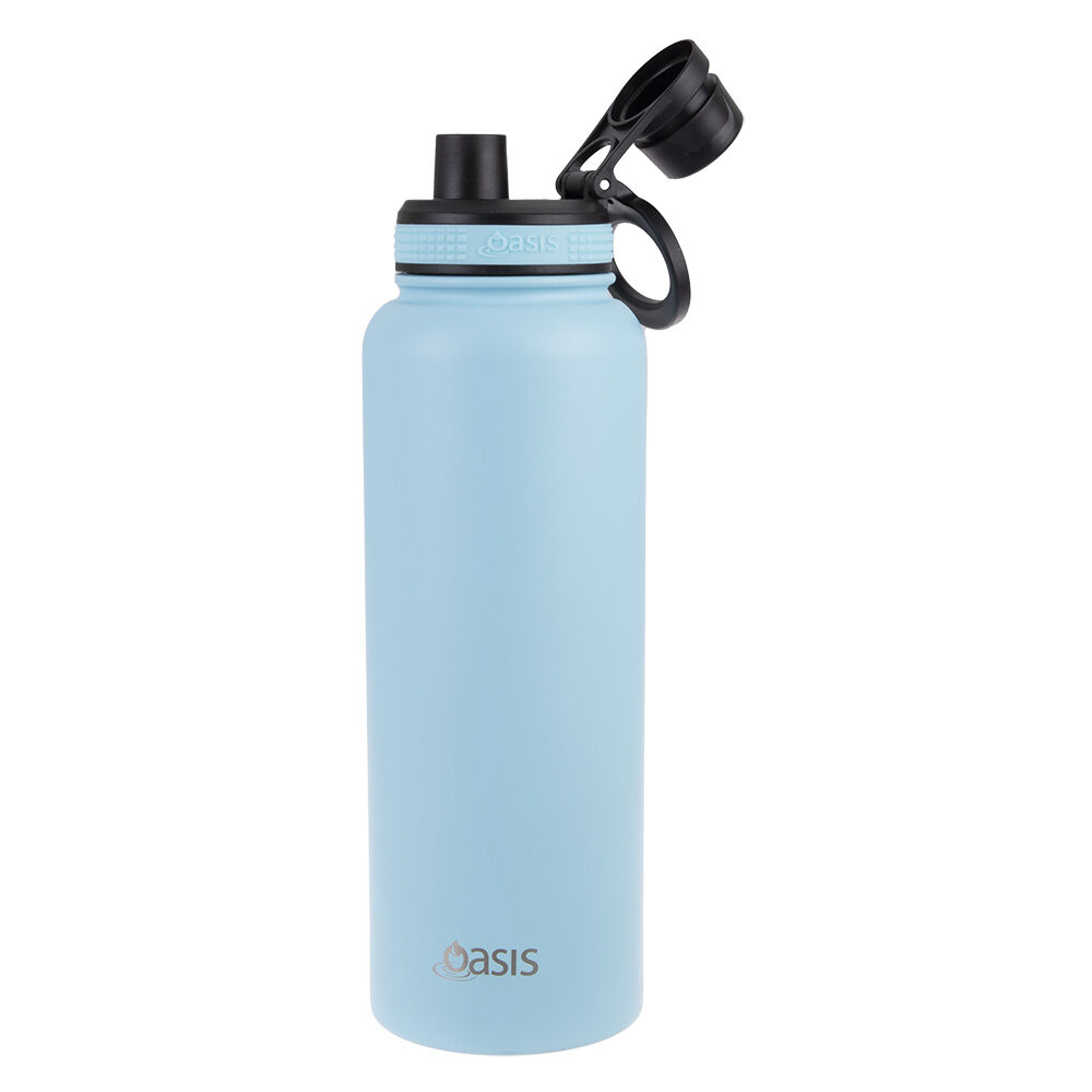 Oasis 1.1L Island Blue Stainless Steel Insulated Challenger Sports Bottle w/ Cap — image 2
