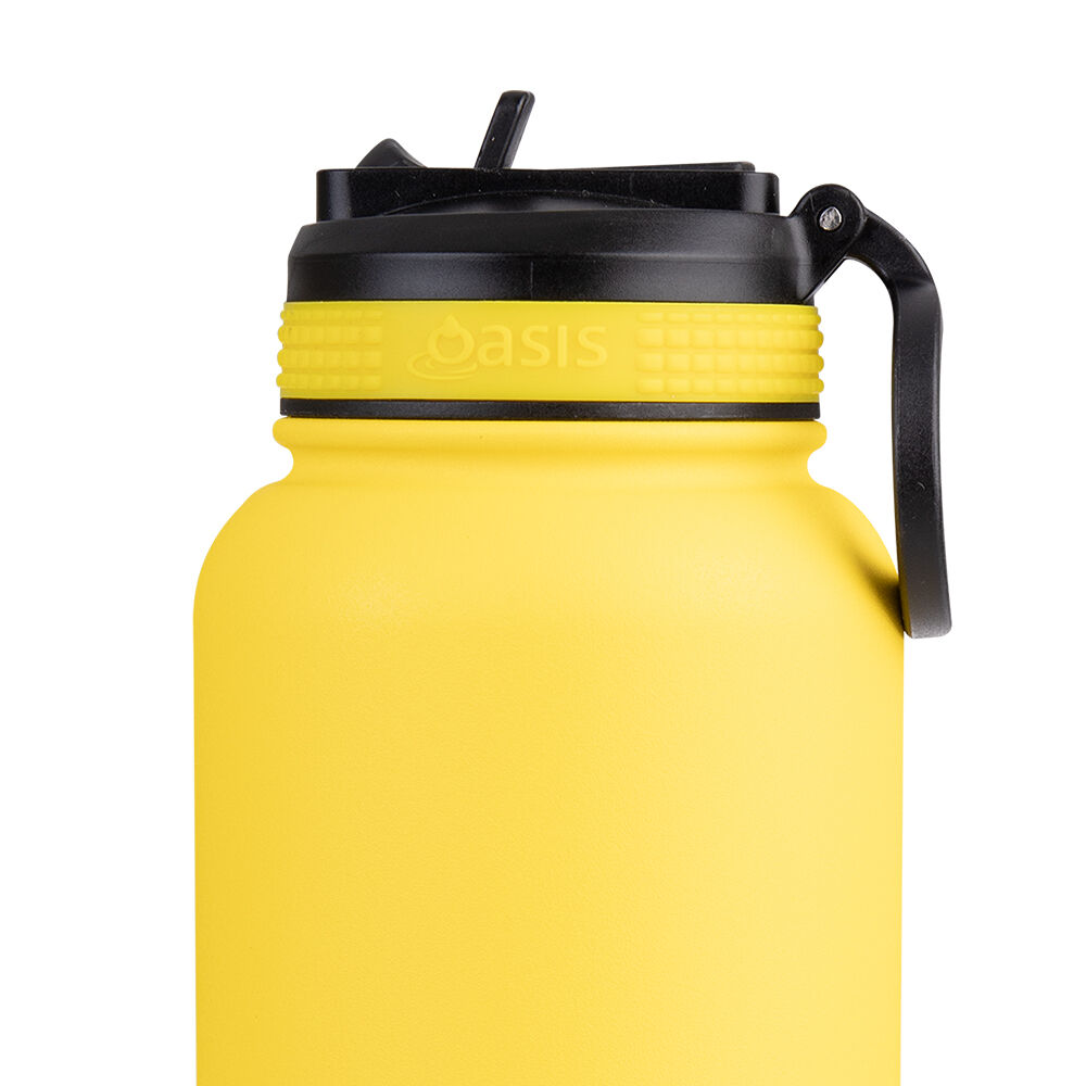 Oasis 1.1L Neon Yellow Stainless Steel Insulated Challenger Sports Bottle — image 6
