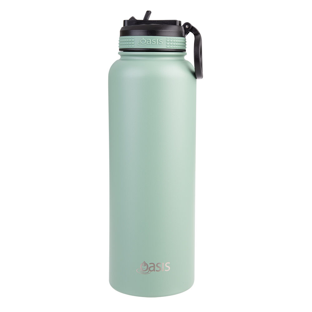 Oasis 1.1L Sage Green Stainless Steel Insulated Challenger Sports Bottle