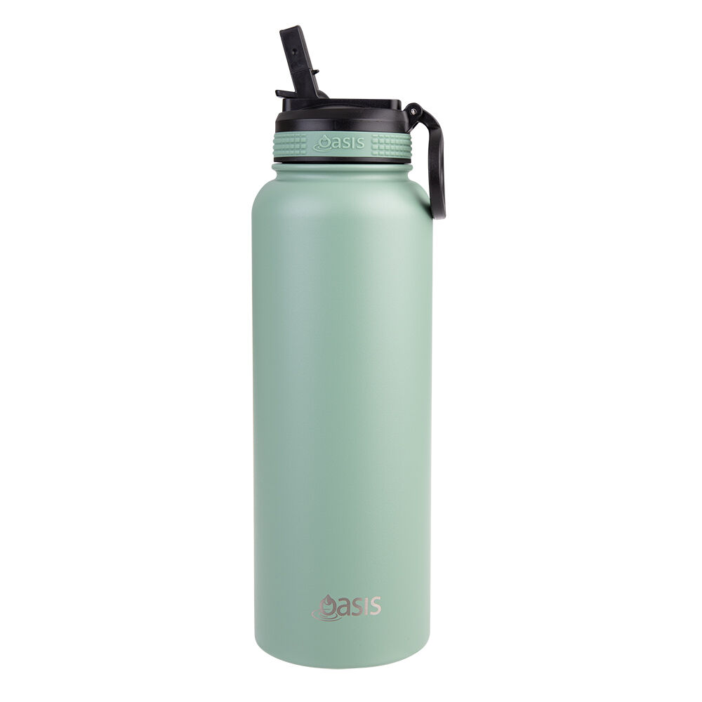 Oasis 1.1L Sage Green Stainless Steel Insulated Challenger Sports Bottle — image 2