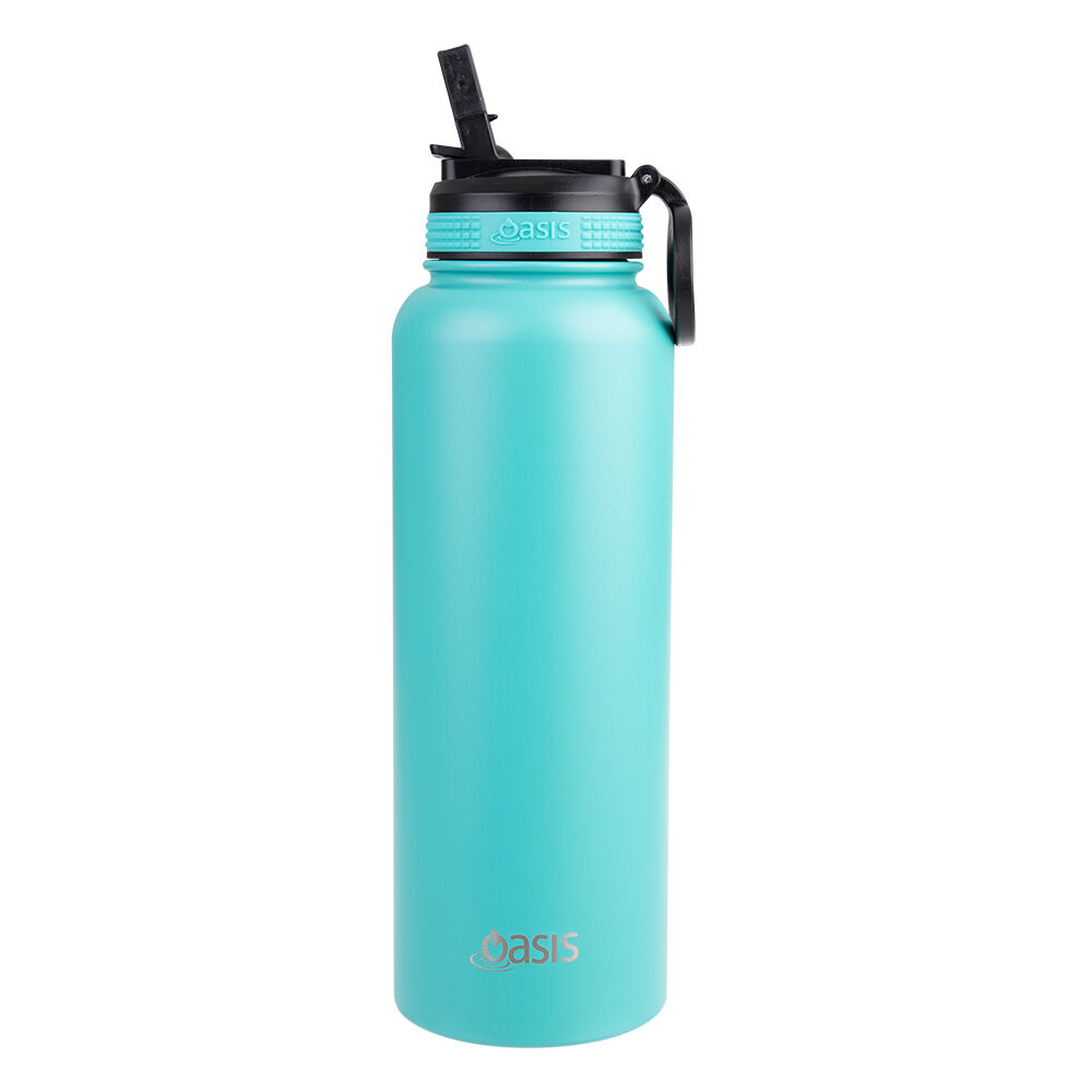 Oasis 1.1L Turquoise Stainless Steel Insulated Challenger Sports Bottle — image 2