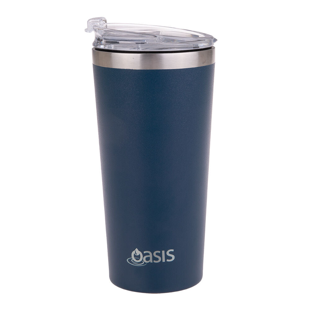 Oasis 480ml Navy Stainless Steel Insulated Travel Mug Double Walled