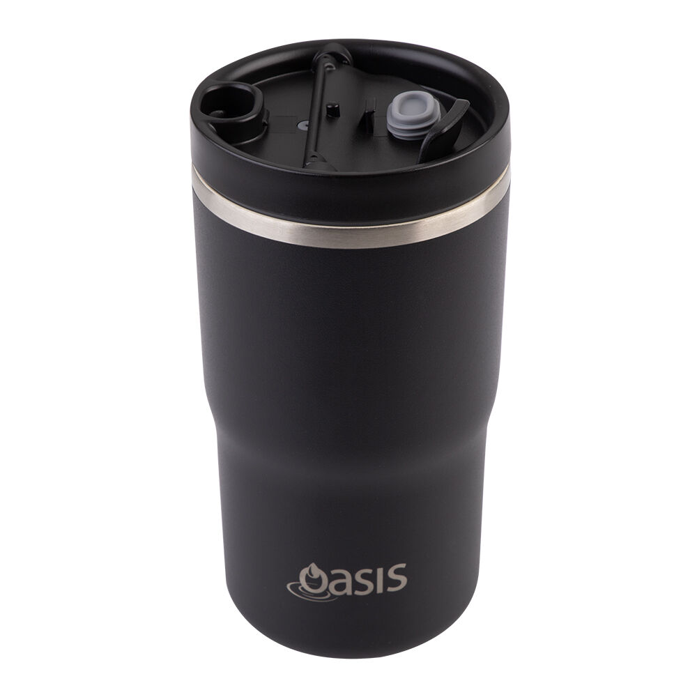 Oasis 480ml Black Ceramic Lined Stainless Steel Insulated Travel Mug — image 3