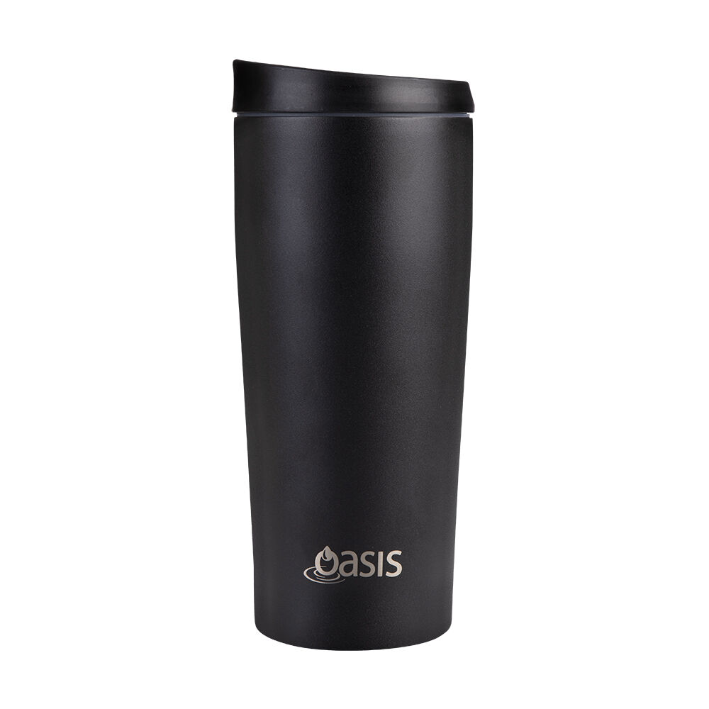 Oasis 600ml Black Stainless Steel Insulated Travel Mug Double Walled