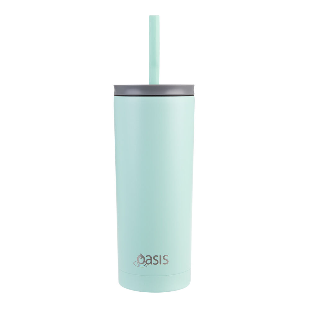 Oasis 600ml Mint Super Sipper Stainless Steel Insulated Tumbler w/ Straw