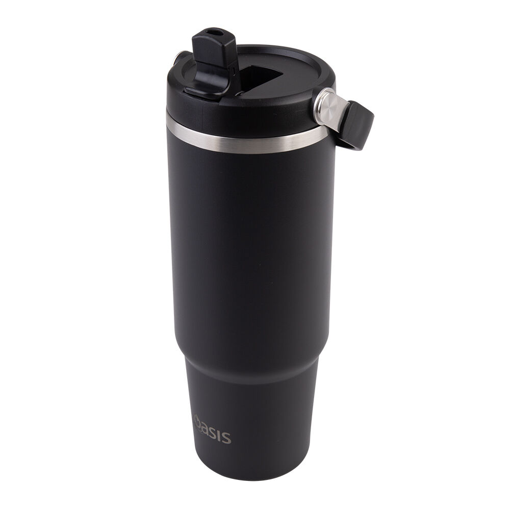 Oasis 900ml Black Stainless Steel Double Wall Insulated Voyager Carry Tumbler — image 6