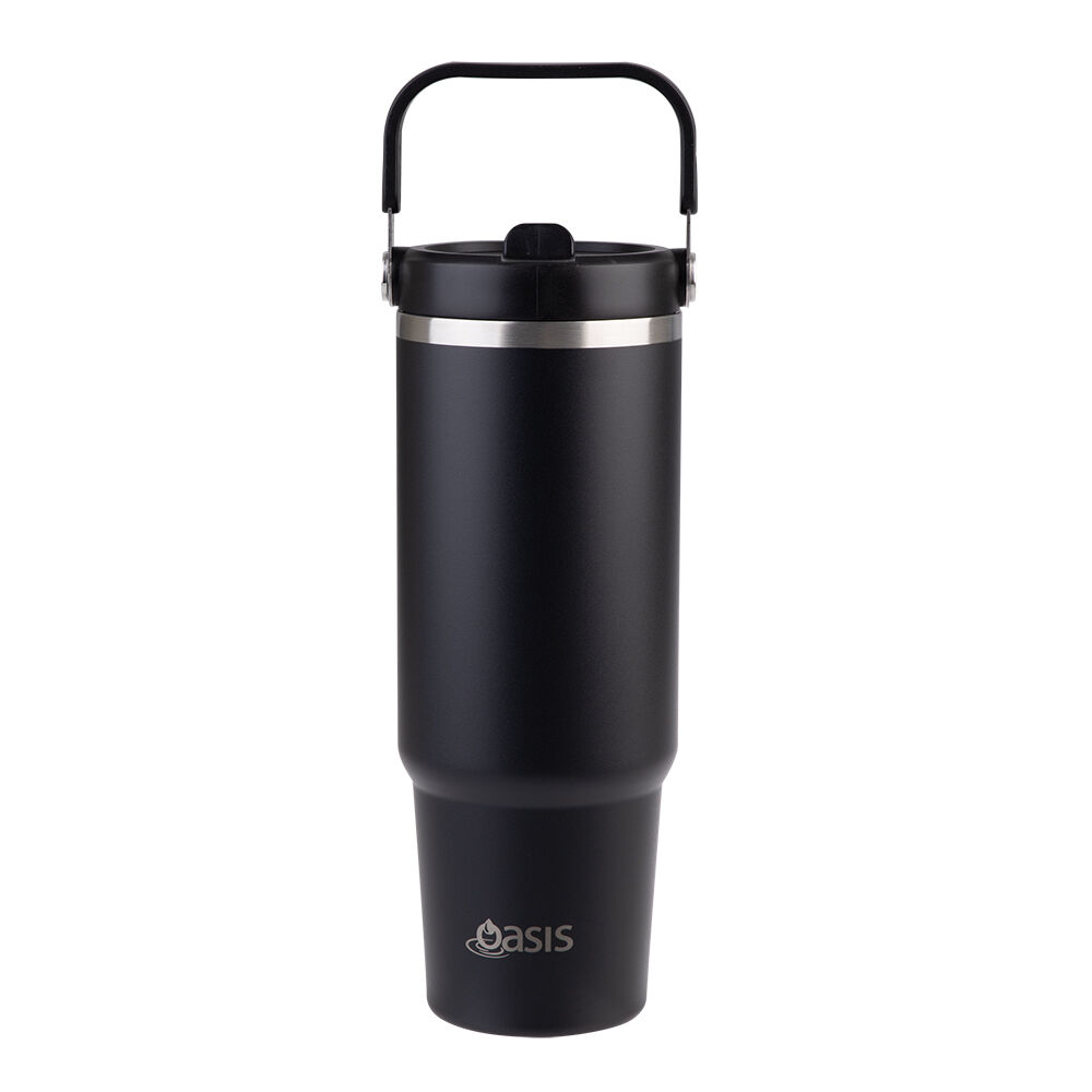 Oasis 900ml Black Stainless Steel Double Wall Insulated Voyager Carry Tumbler — image 4