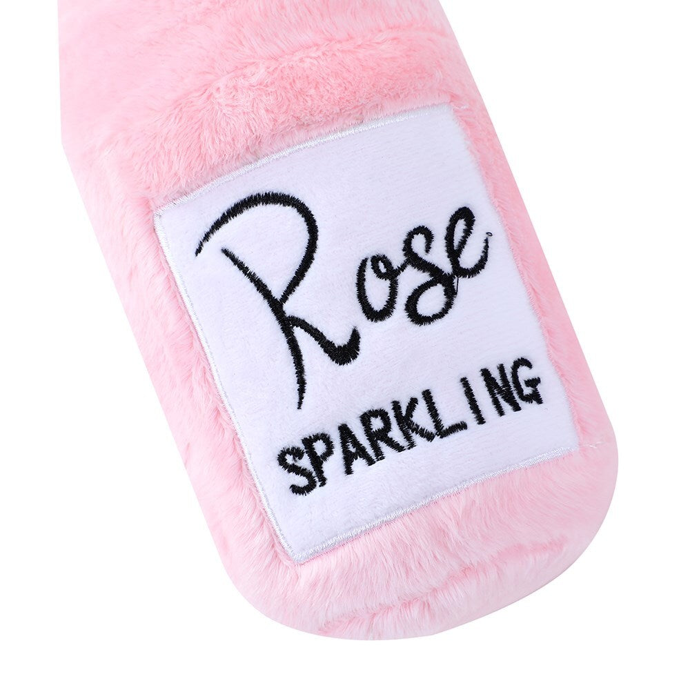 Paws and Claws Pet/Dog 31x10cm Rose Bottle Shop Soft Plush w/ Squeaker Toy Pink (2 Pack) — image 4