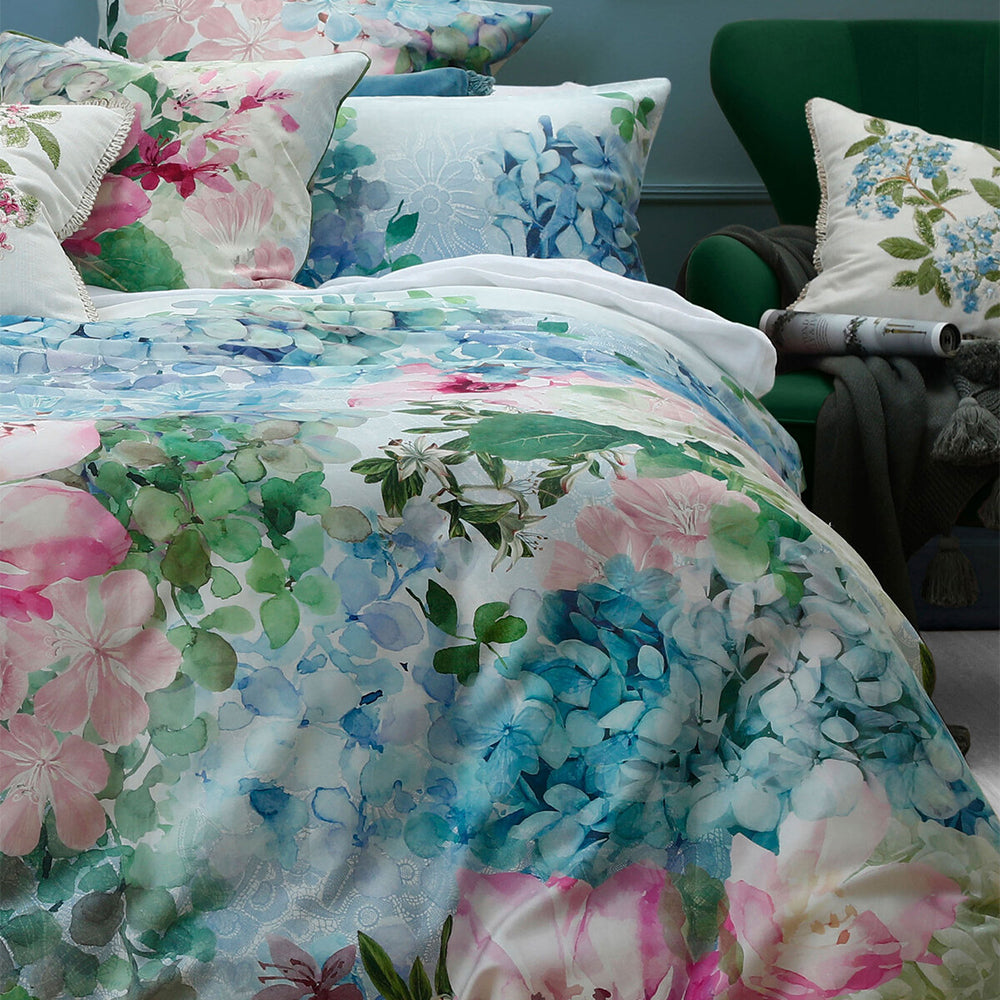 MM Linen Delf Super King Bed Quilt Cover Set 270x240cm Cotton w/Pillowcase — image 3