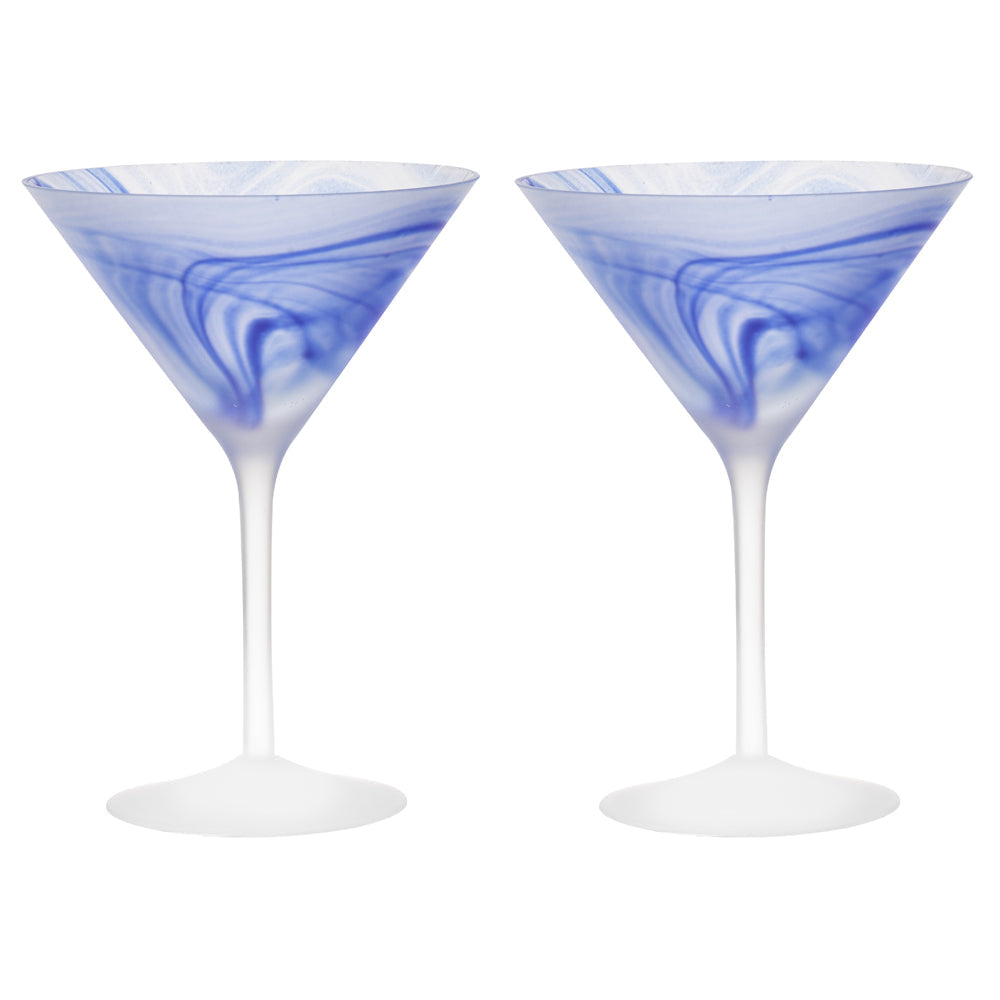Tempa 2pc Tempa Skylar Ocean Martini Drinking Cocktail Glass Drinkware/Barware Set (2 Pack) — image 2