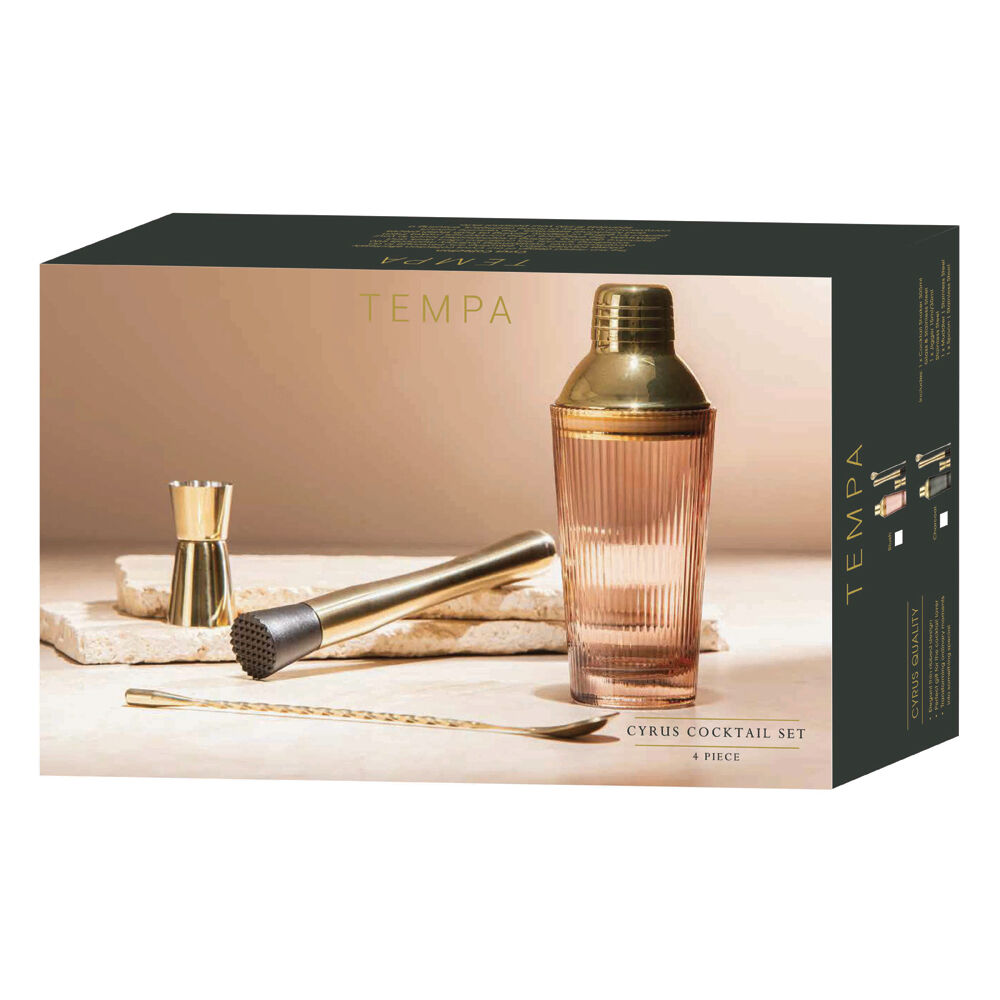 Tempa Cyrus Thin Ribbed Cocktail Drink Making Set (4 Pieces) — image 3