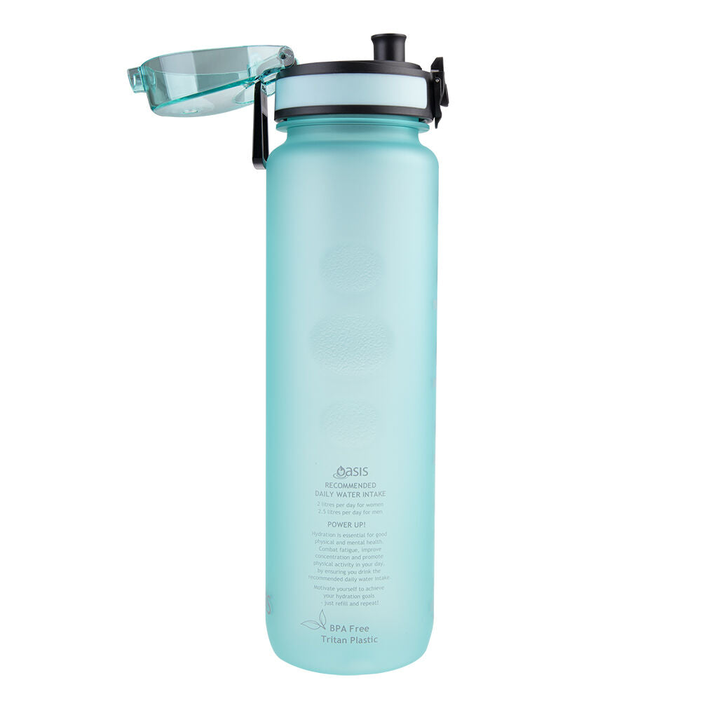 Oasis 1L Aqua Marine Tritan Motivational Ergonomic Sports Water Drinking Bottle — image 4