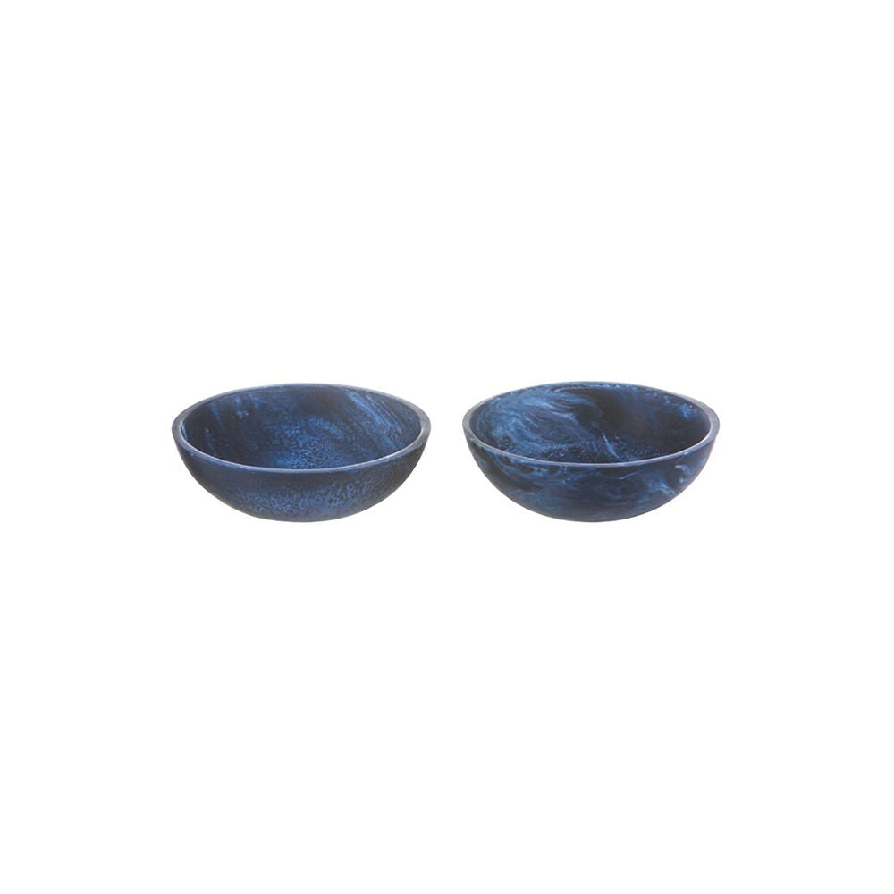 Tempa Bennett Marble Finish Resin Serving Bowl Set 10cm Blue (2 Pieces)
