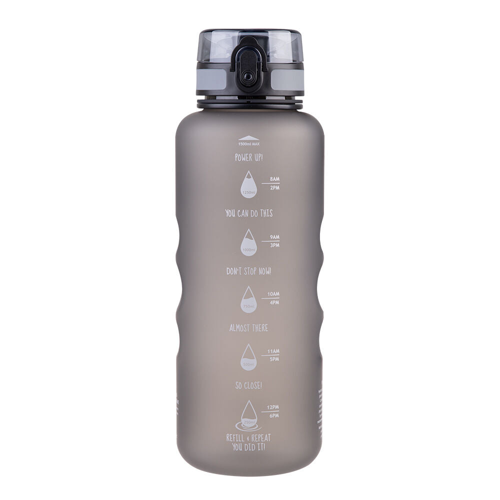 Oasis 1.5L Graphite Tritan Motivational Sports Water Drinking Bottle