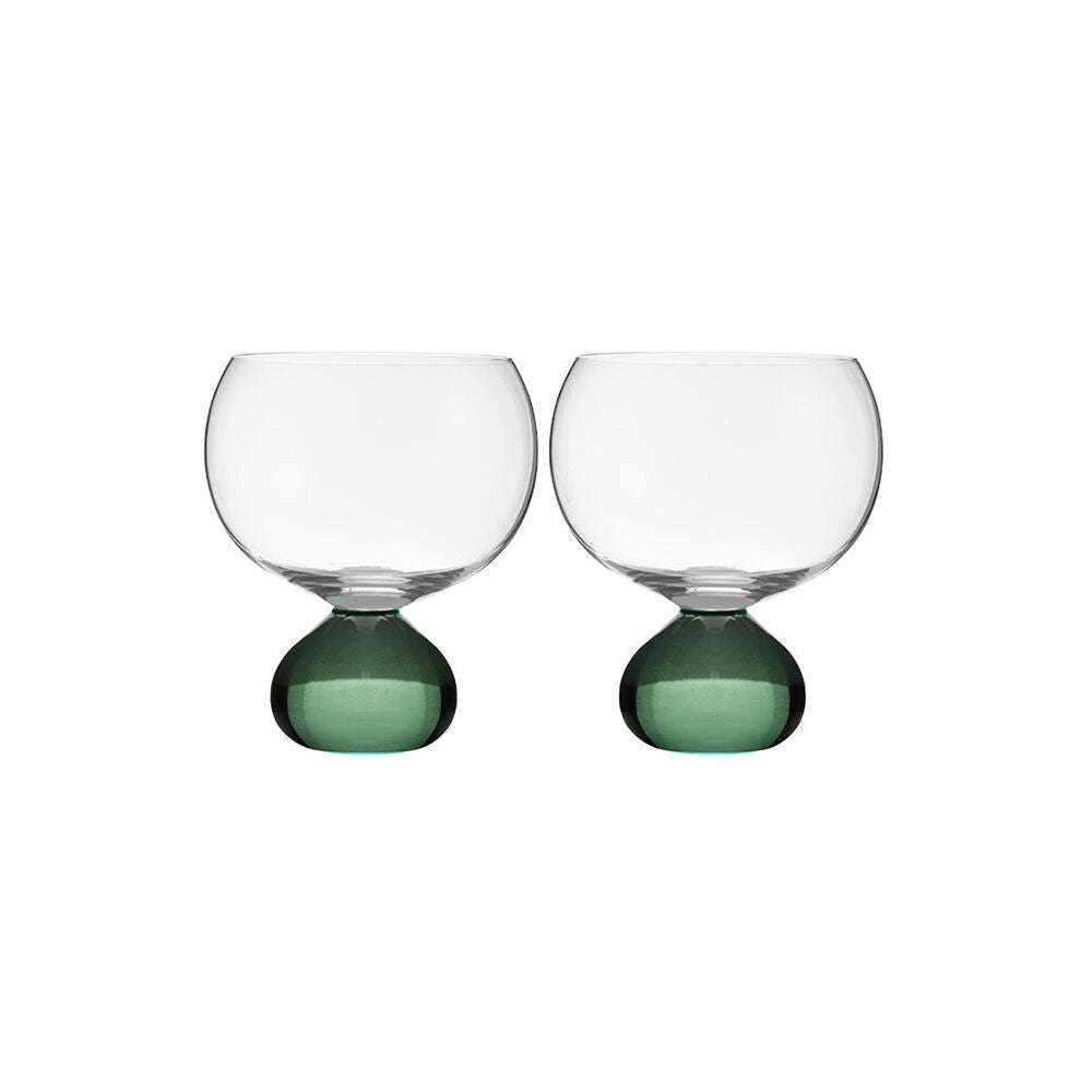 Tempa Zephyr Spherical Gin Drinking Glasses Set 12.5cm Green (2 Pieces)