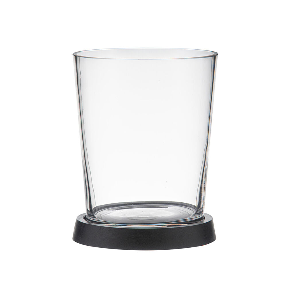 Tempa Clear/Black Harvey Ice Cooler Storage Bucket w/ Wooden Base
