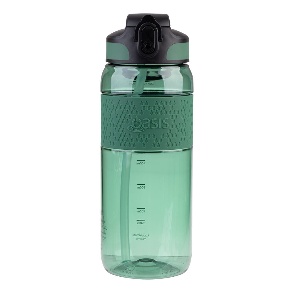 Oasis Tritan Sports Silicone Grip Drink Bottle w/ Sipper 800ml Forest Green (2 Pack) — image 2