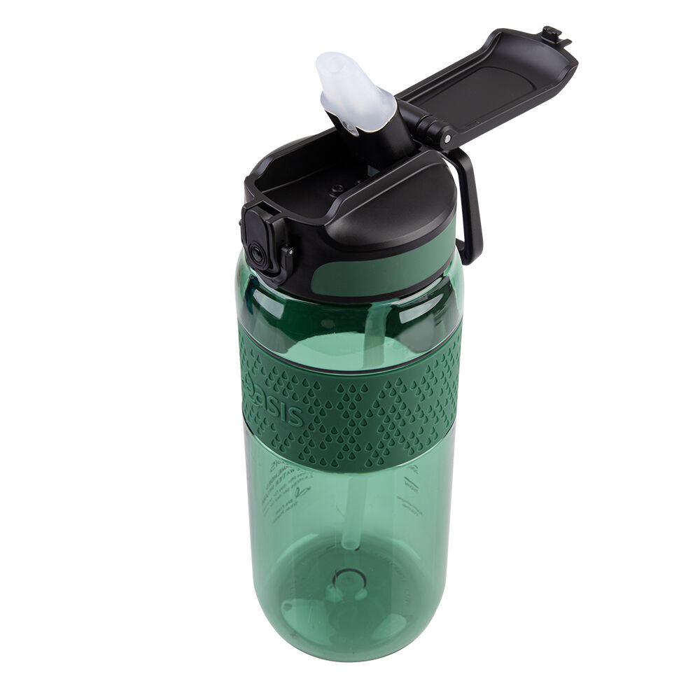Oasis 800ml Forest Green Tritan Sports Silicone Grip Drink Bottle w/ Sipper — image 2