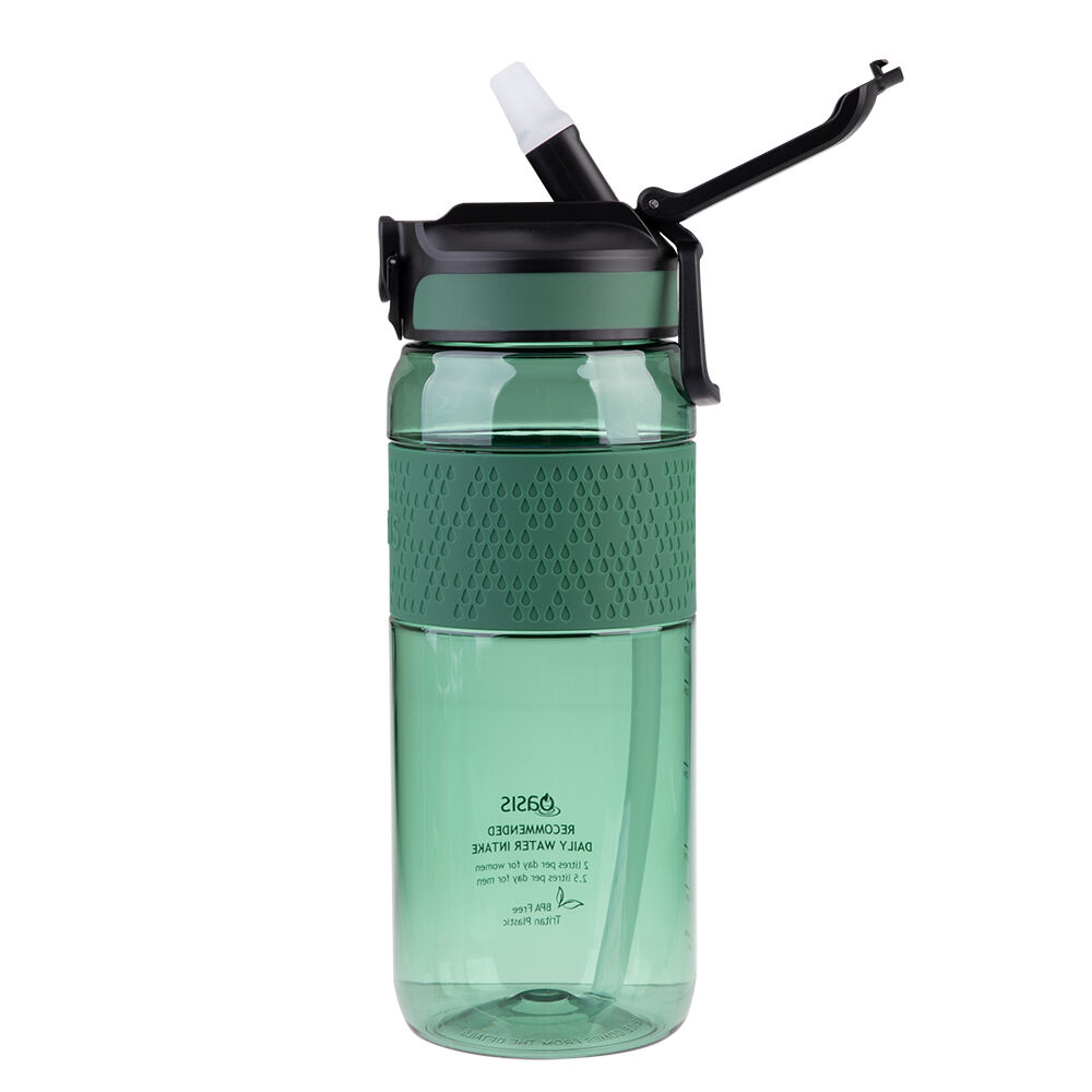 Oasis 800ml Forest Green Tritan Sports Silicone Grip Drink Bottle w/ Sipper — image 3
