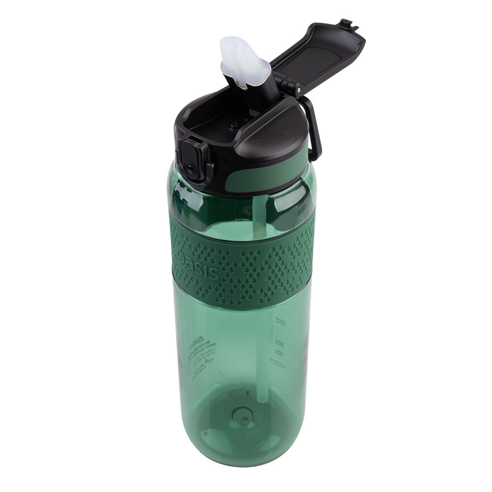 Oasis 1L Forest Green Tritan Sports Water Drinking Bottle w/ Sipper Straw — image 2