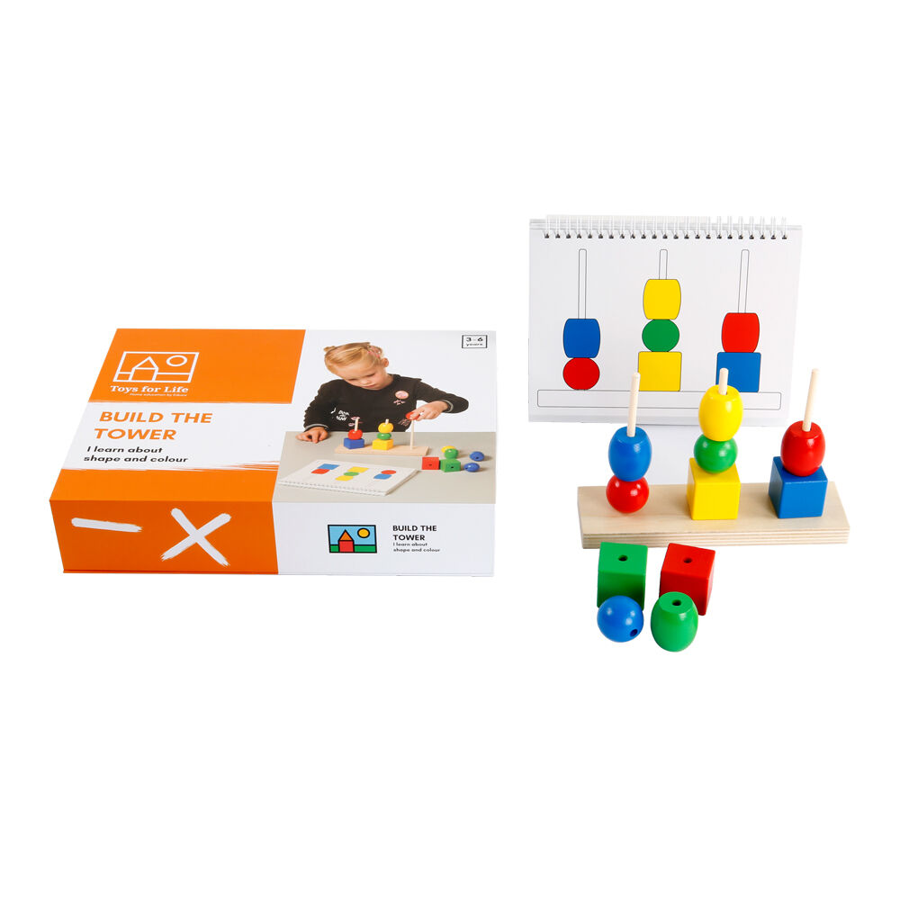 TFL Build the Tower Colour & Shape STEM Building Toy Kids/Children - 3y+ (42 Pieces)