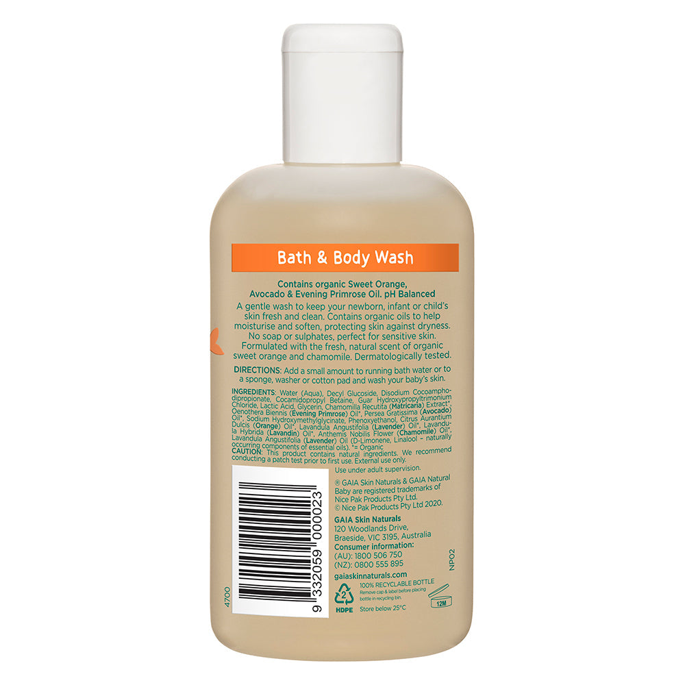 Gaia 2x250ml Pure Organic Bath & Body Wash Vegan Friendly for Baby Kids Toddlers (2 Pack) — image 3