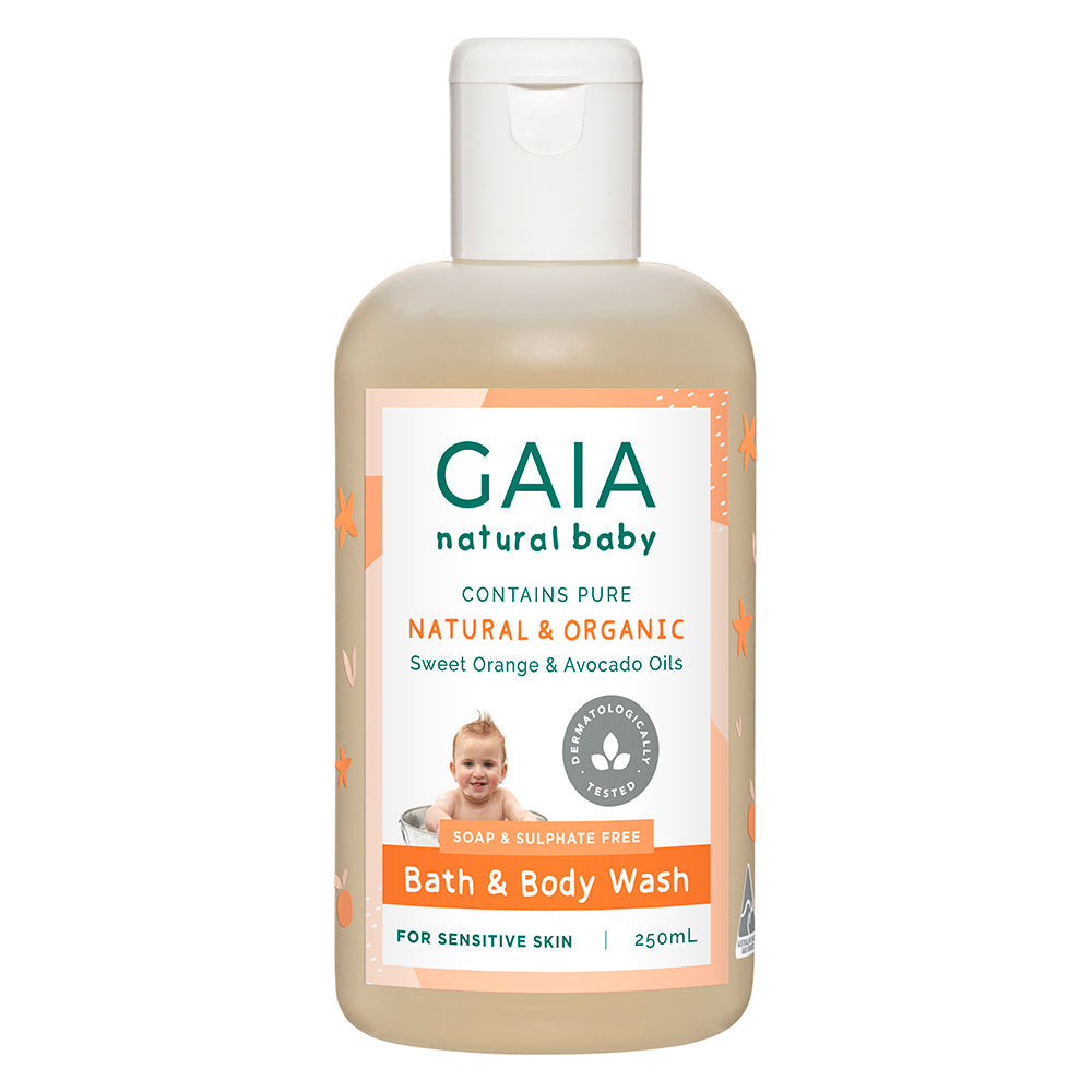 Gaia 2x250ml Pure Organic Bath & Body Wash Vegan Friendly for Baby Kids Toddlers (2 Pack) — image 2