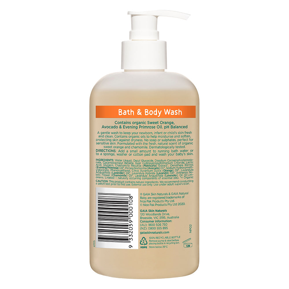 Gaia 1L Pure Organic Bath & Body Wash Vegan Friendly for Baby Kids Toddlers (2 Pack) — image 4