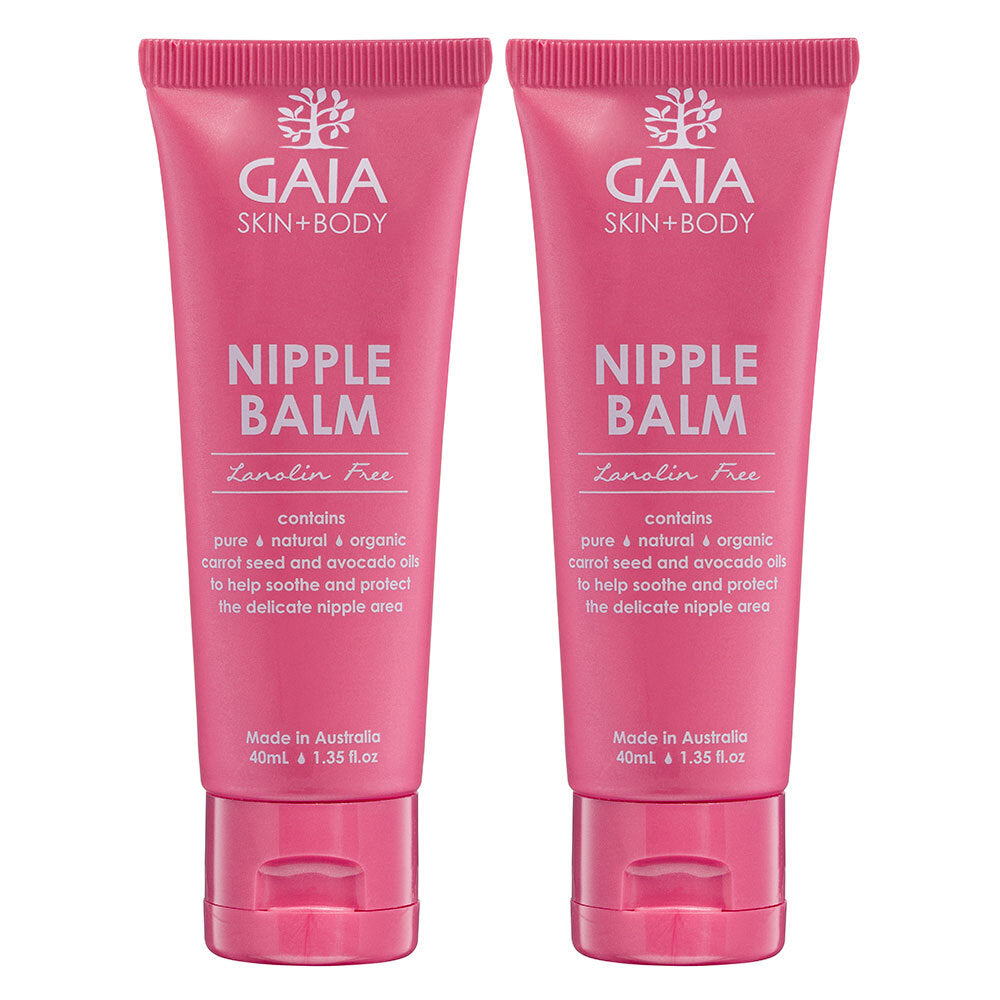 Gaia 80ml Natural Organic Nipple Balm Beeswax No Animal Testing Mothers Women (2 Pack)