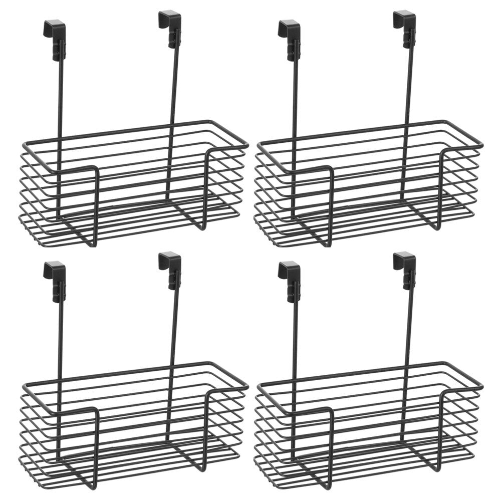 Boxsweden 24cm Wire Over Door Caddy Hanging Storage Rack Organiser Medium BLK (4 Pack)