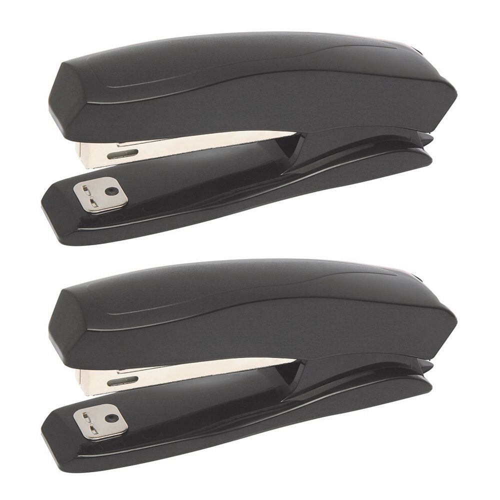 Marbig No.10 16 Sheets Full Strip Stapler Paper Binder Office/School Black (2 Pack)