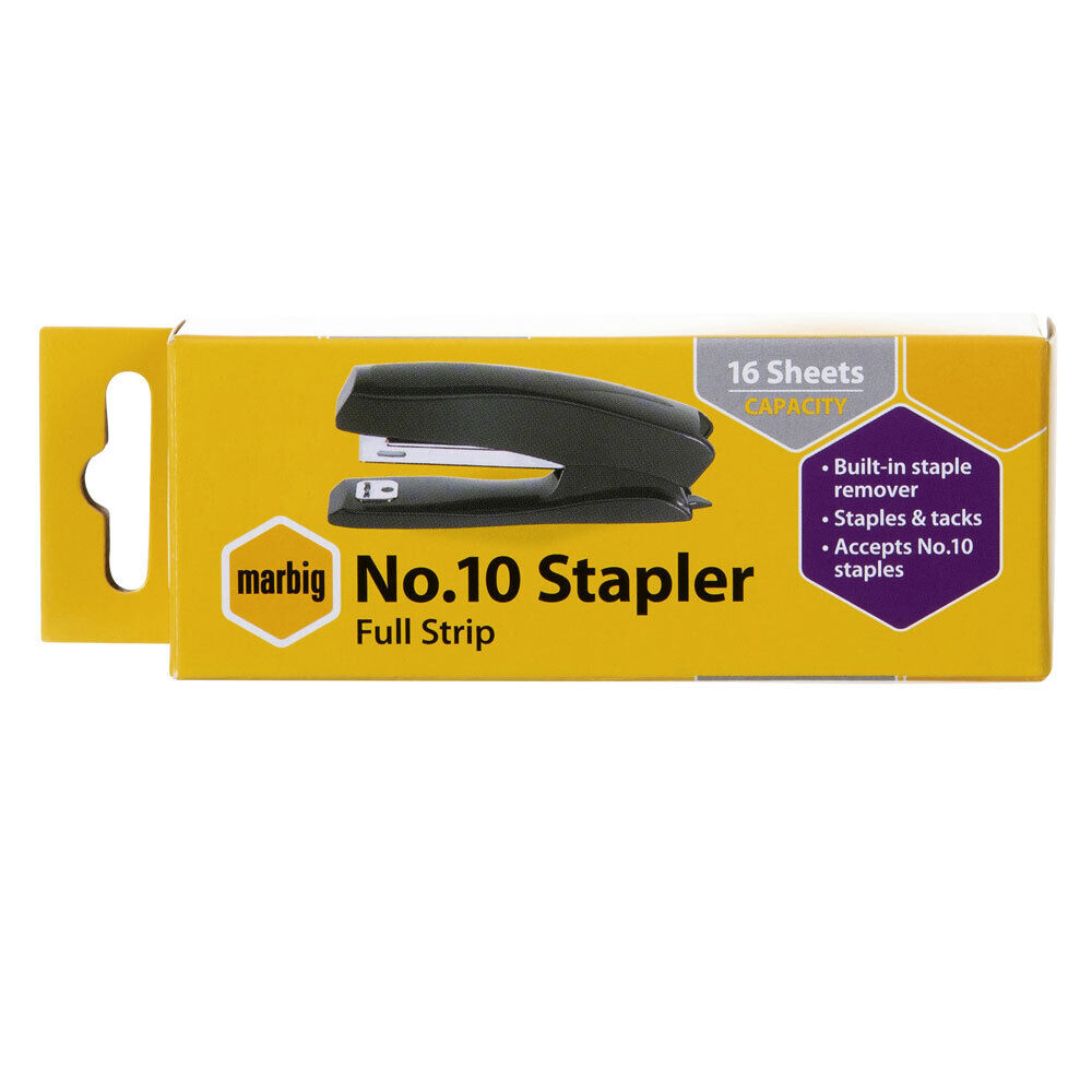 Marbig No.10 16 Sheets Full Strip Stapler Paper Binder/Binding Office/School (3 Pack) — image 2