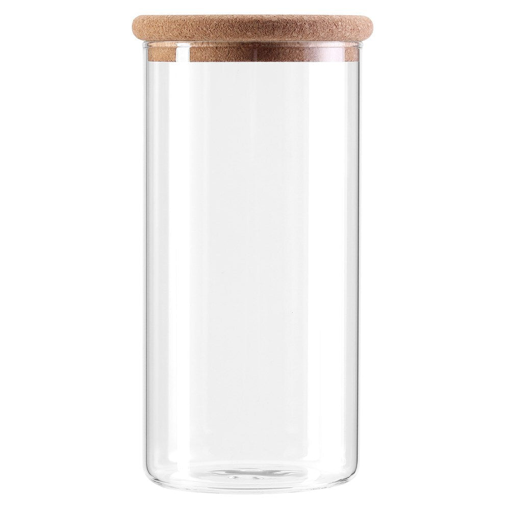 Lemon and Lime Lemon & Lime Stockholm Glass Canister 1.3L Cork Lid Kitchen Storage Container — image 2