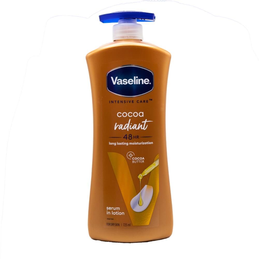 Vaseline 725ml Intensive Care Radiant Cocoa Butter Body Lotion for Dry Skin