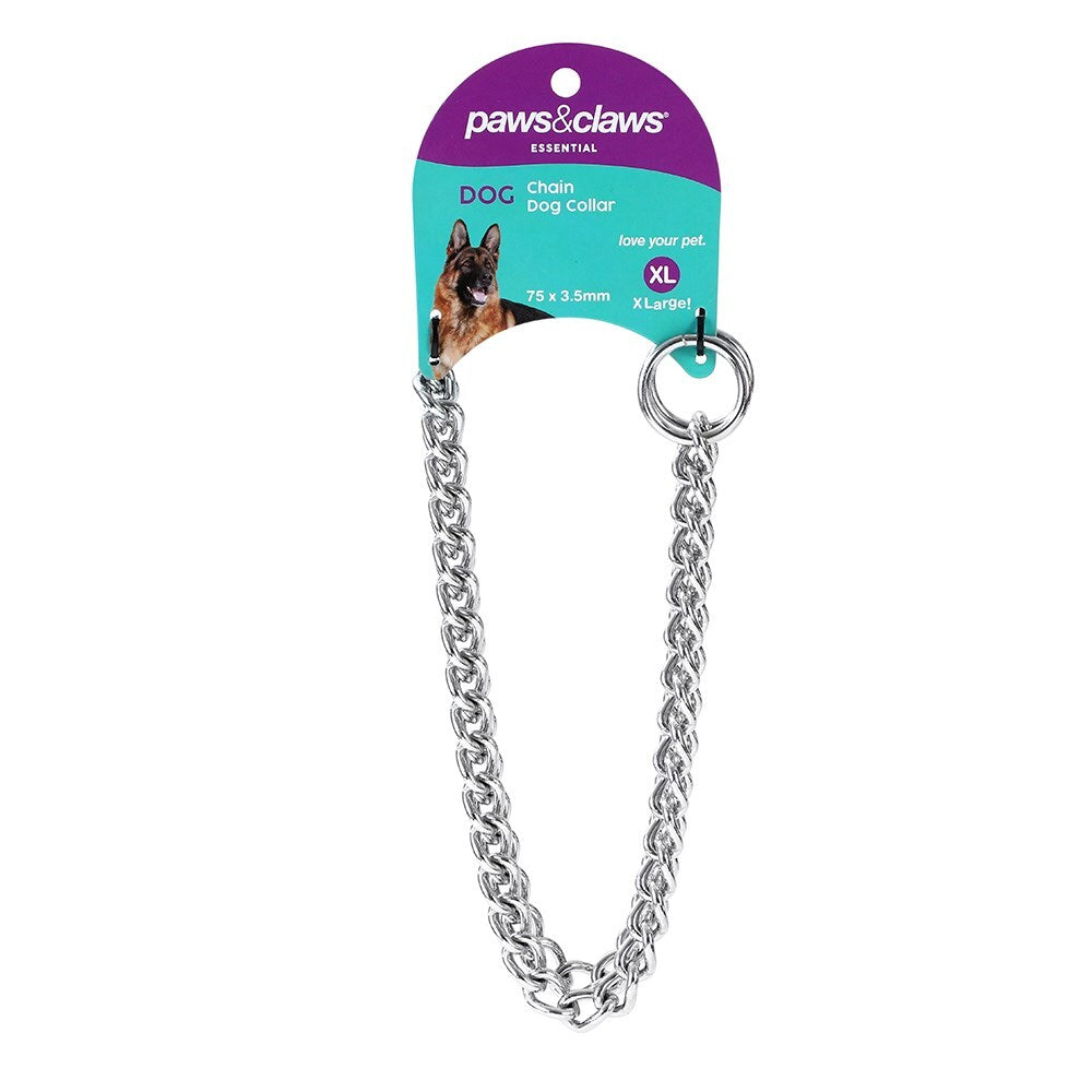 Paws and Claws 75cmx3.5mm Chain Dog Neck Traning Collar Choker For Large Dogs (3 Pack) — image 2