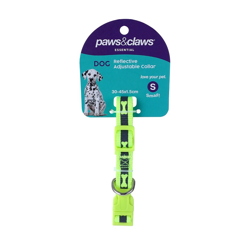 Paws and Claws Pet Dog Reflective 30-45cm Neck Collar w/ Bone Print Small Asst (6 Pack) — image 2
