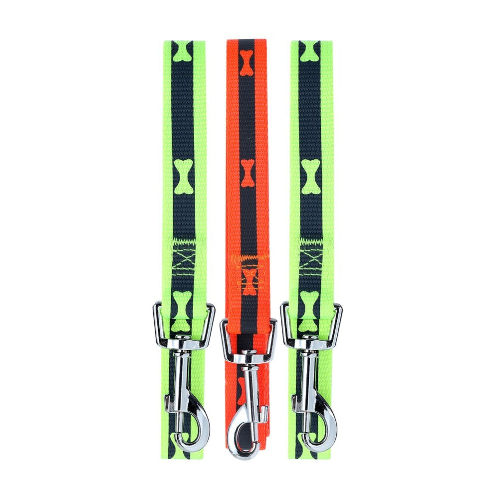 Paws and Claws Pet Dog Reflective 150x2cm Neck Collar Strap w/ Bone Print Asst (3 Pack)