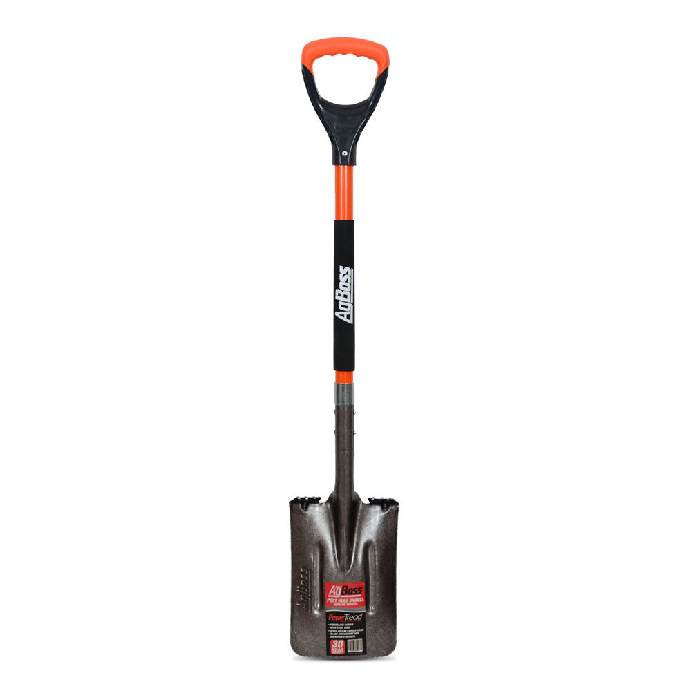 Agboss Orange and Black Multi Purpose Post Hole Square Shovel With D Handle