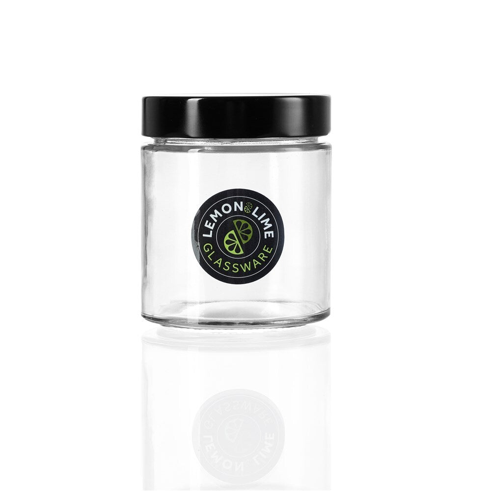 Lemon and Lime Soho 470ml Glass Preserve Jar Container Storage w/ Black Lid CLR (6 Pack) — image 2