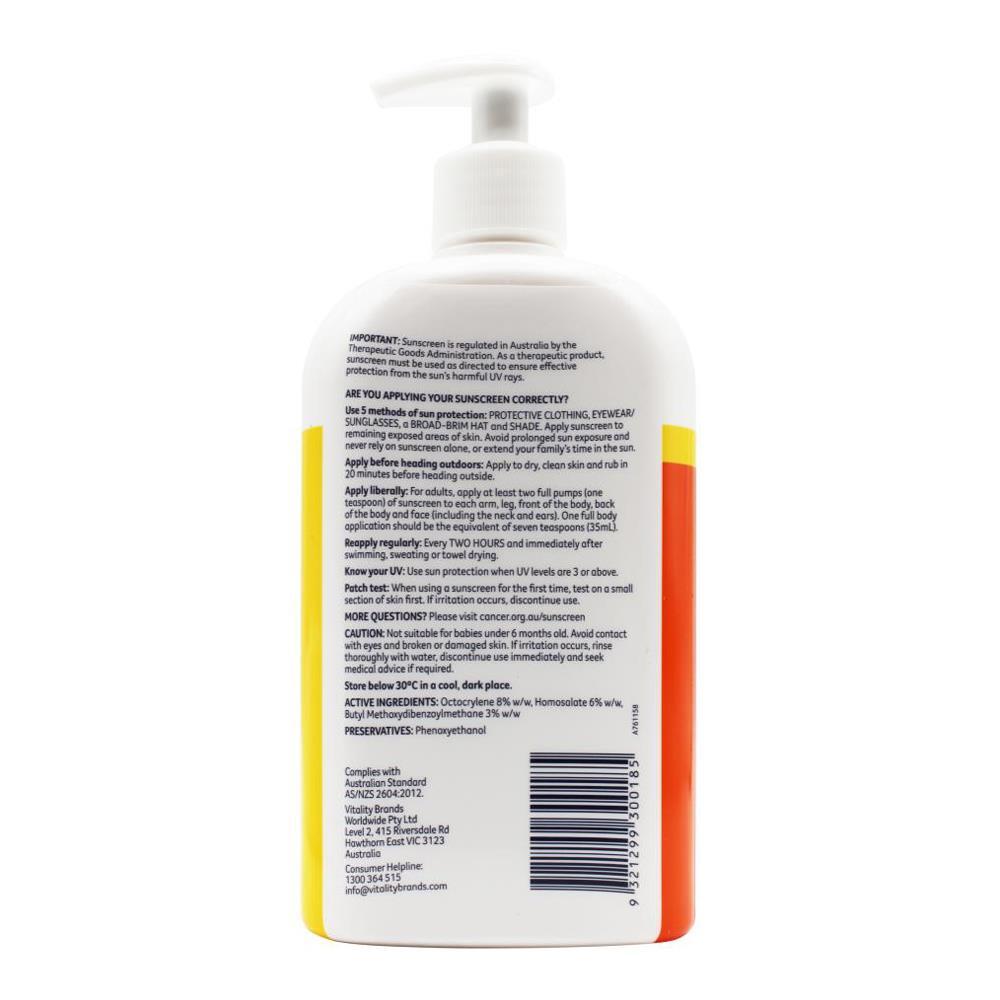 Cancer Council 500ml Everyday Value Sunscreen SPF50+ Body Lotion Pump Bottle (2 Pack) — image 3