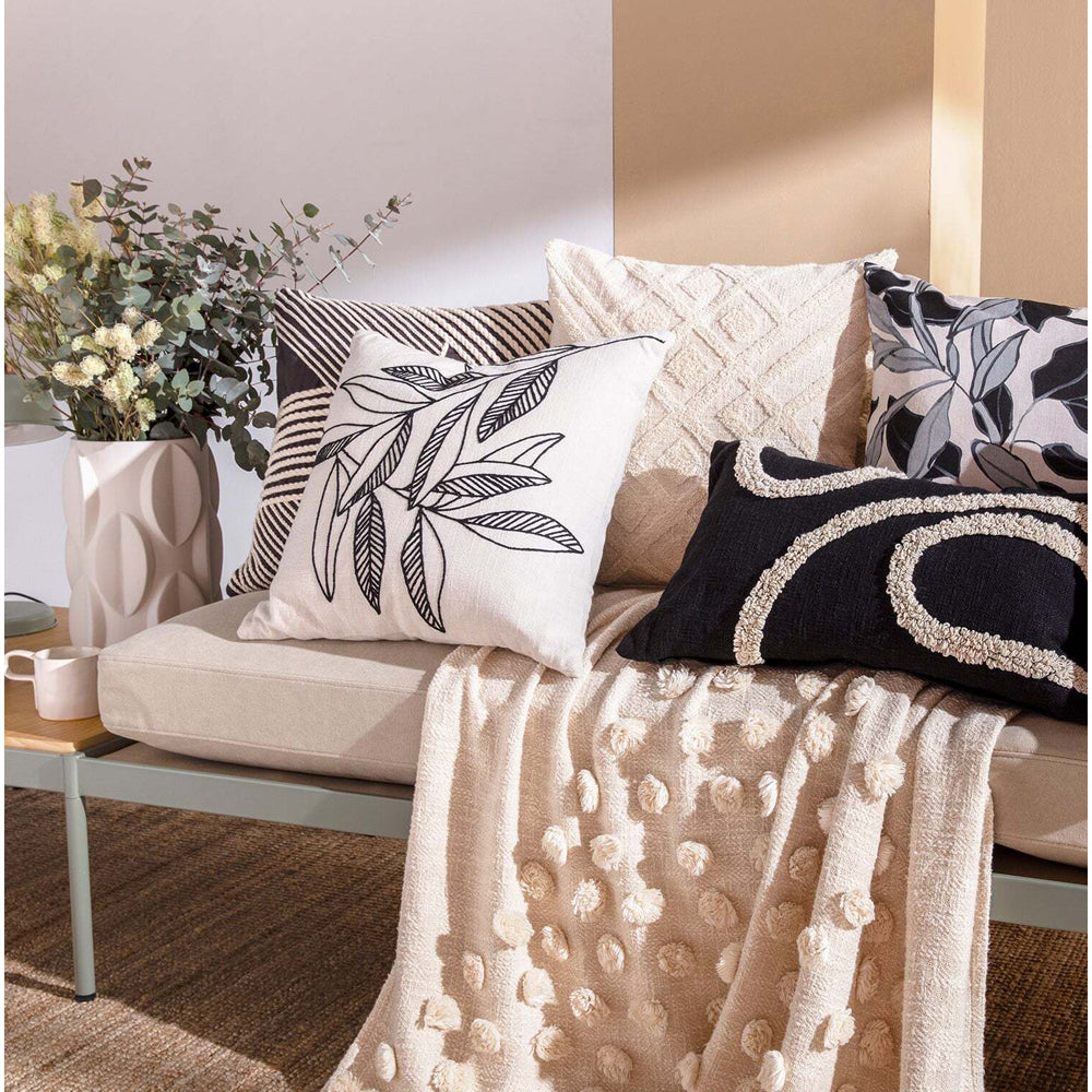 Kas Australia Georgie Filled Cushion/Pillow Home Decor Square 50x50cm Black — image 4