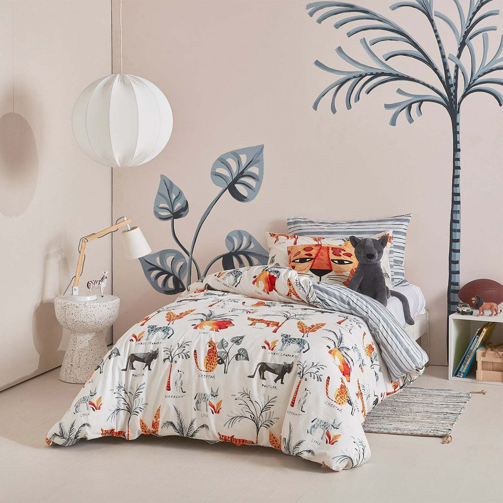 Kas Kids Fierce Bed Quilt Cover Set w/ Multicoloured