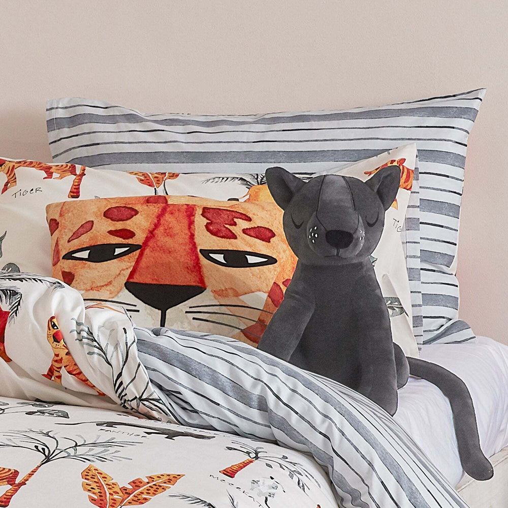 Kas Kids Cheetah Filled Cushion/Throw Pillow Home Decor Square 45x45cm Orange — image 2