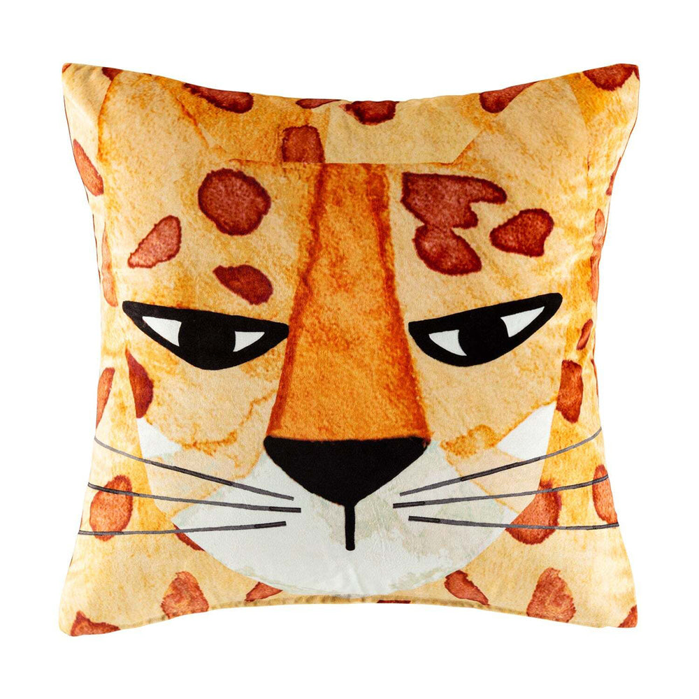 Kas Kids Cheetah Filled Cushion/Throw Pillow Home Decor Square 45x45cm Orange